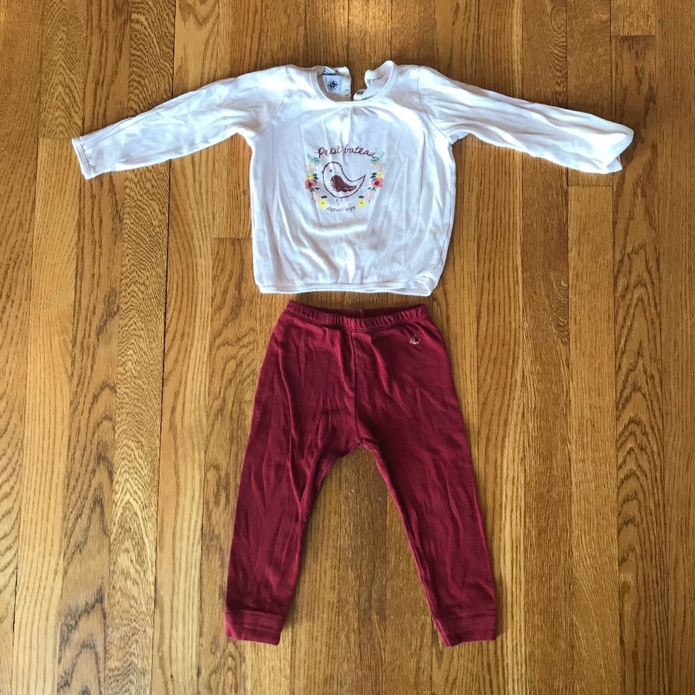 Petit Bateau two-set outfit, size 24m